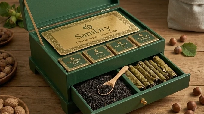 Samdry asma yaprağı ve çay ürünleri